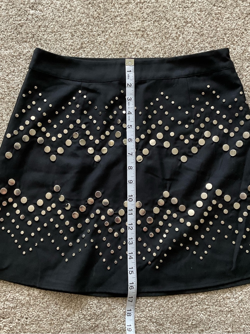 Aqua Black A-Line Skirt with Silver Studs - Picture 6 of 7